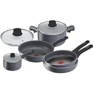 Lagostina Cucina Green Set di Pentole Antiaderenti, 8 Pezzi, 2 Padelle 24, 28 cm, Casseruola Manico Lungo 18cm, Casseruola Fonda 24cm, Wok 28cm, 3 Coperchi 18, 24, 28 cm, Anche Induzione