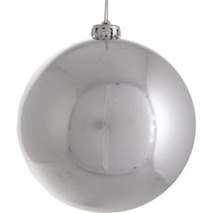 Generico Palla di Natale Gigante Ø 15 cm in Plastica LUCIDA ORO ROSSO ARGENTO Infrangibile Resistente Ai Raggi UV per Esterno Decorazioni per Negozio, Vetrina, Luminarie Esterna Sfera Natalizia (ARGENTO)