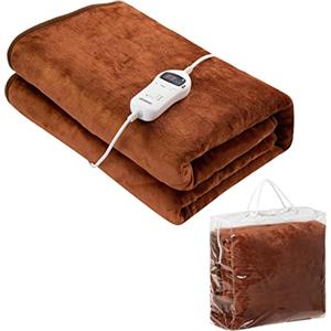 Monzana Coperta Elettrica Riscaldante 180x130cm 10 Livelli Calore Timer Spegnimento Automatico Sottocoperta Letto