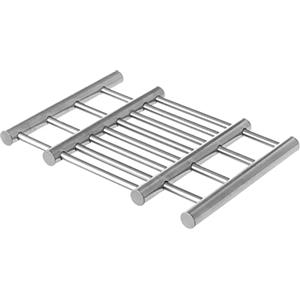 BAKAJI Sottopentola Allungabile in Acciaio Inossidabile, Sotto Pentola Resistente alle Alte Temperature, Ideale per Padella, Teglia e Wok, Finitura Cromata, Dimensioni Aperto 39 x 20 x 1,9 cm