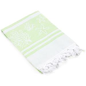 Baroni Home Telo Mare 100% Cotone Asciugamano Mare Super Assorbenza Telo da Spiaggia, Mare, Piscina, Asciugatura Rapida, 90x170 cm, Corallo Verde