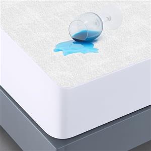 Flowen Coprimaterasso Matrimoniale Impermeabile 180x200 cm 2pz Lenzuolo con Angoli Bianco in Cotone Terry e Microfibra Protezione per Letto King Size Traversa Traspirante Anallergico Lavabile in Lavatrice