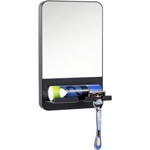 TAILI Specchio da Doccia con Aspirazione Senza Nebbia per Rasatura con Supporto per Rasoio, Specchio Antiappannamento Rimovibile e Senza Fori per Doccia, Infrangibile e Impermeabile per Bagno - Nero