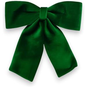 Generico Fiocco di Natale in velluto Verde Scuro imbottito decorazione Puntale Albero di Natale fuori porta Coccarda Ghirlanda addobbo natalizio (60 cm)