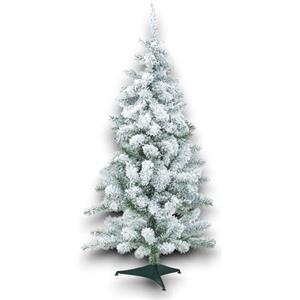 Aurora Store Pinetto Innevato Verde 90 cm Albero di Natale Floccato SUPER FOLTO in PP+PVC | Mini Pino Alberello di Natale Artificiale con Base in plastica 90 rami Floccato