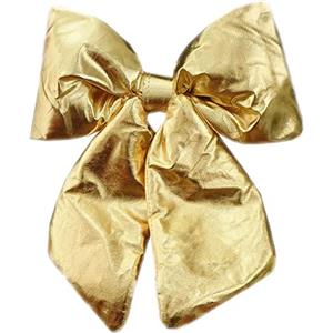Generico Fiocco in velluto imbottito ORO decorazione Natalizia Puntale Albero di Natale fuori porta Coccarda Ghirlanda addobbo DORATO METALLIZZATO (22 cm)