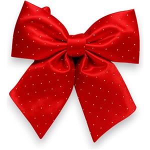 Generico Fiocco di Natale in velluto Diamanti imbottito decorazione e Rosso Lucido, Puntale Albero di Natale fuori porta Coccarda Ghirlanda addobbo natalizio (Rosso Diamanti Oro (22 cm))