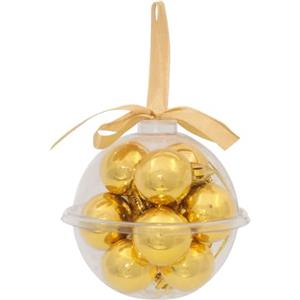 KORAT Set 12 Palline Natalizie 3 cm in Box Trasparente con Fiocco Decorazioni Albero di Natale Oro o Rosse Mini Palline Lucide in PVC Infrangibile, Eleganti e Resistenti per Addobbi di Natale (Oro)