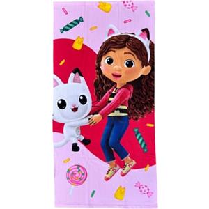 CARTOON Telo mare Gabby's Dollhouse 140 x 70 cm asciugamano in microfibra per bambini piscina spiaggia