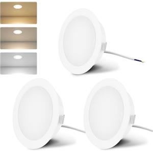 KYOTECH Faretti LED da incasso per mobili 230V 4W G4 300LM,3000K Caldo 4000K Neutro 6000K Freddo faretto da incasso, in acciaio inox spazzolato, al posto delle lampade ad alogene bianco Set di 3