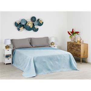 Baroni Home Trapuntino Copriletto Primaverile Estivo in Microfibra, Trapunta Estiva Matrimoniale 250x250 cm - Blu/Azzurro