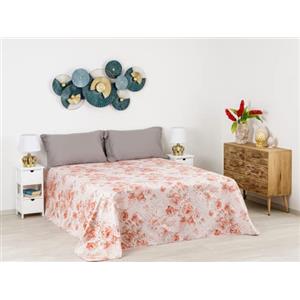 Baroni Home Trapuntino Copriletto Primaverile Estivo in Microfibra, Trapunta Estiva Matrimoniale 250x250 cm - Fiori Rosa