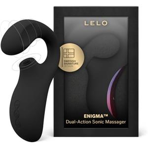 LELO ENIGMA, Vibratore Donna Sonico a Doppia Stimolazione con Succhia Clitoride, Sex Toy Impermeabile con Stimolatore Clitorideo Femminile e Braccio Interno e con 8 Modalità di Vibrazione, Black