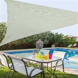 BAKAJI Vela Telo Parasole 360 x 360 cm Tenda Triangolare Ombreggiante in Tessuto Resistente Protezione UV 90% per Ombra Giardino Terrazzo con Aggancio Connettori a D corda Inclusa (Grigio)