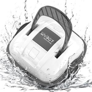 WYBOT Robot Piscina Fuori Terra per Piscina da 80m², Robottino Pulitore con Doppia Motricità e Parcheggio Autonomo | Robot Piscina Pulitore Senza Fili con Batteria Autonomia 100 Min Bianco