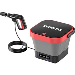 KAIWEETS Idropulitrice Portatile 15 Bar con Ugello 5 in 1, Serbatoio Schiuma, Tanica 12 L, IPX5 Impermeabile, 4 Livelli di Pressione, Ricarica USB-C - Campeggio, Escursioni, Giardino