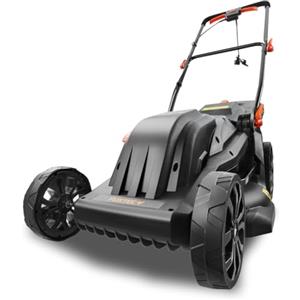 Fuxtec Tagliaerba Elettrico FUXTEC FX-RME43-44 cm Larghezza di Taglio, Cesto da 45 L, Altezza Regolabile 25-75 mm, Tosaerba Silenzioso ed Efficiente