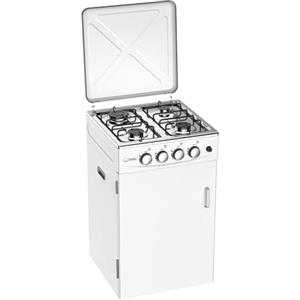 SOLEILUX Cucina da Esterno 4 fuochi a gas gpl 50x50cm h85cm con Mobile Portabombola e accensione piezo, Bianco