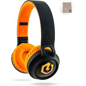 PowerLocus Cuffie Bluetooth per Bambini, Cuffie Over-Ear Senza-Fili per Bambini, Limitatore audio a 85 dB, con LED, Pieghevole, Con Microfono, Micro SD, Sacchetto da Trasporto per Viaggio/Telefono/PC