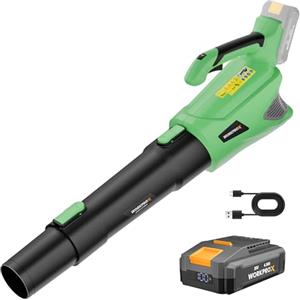 WORKPROX Soffiatore per Foglie, Soffiatore a Batteria 20V, con Potente Flusso d'Aria 144 KM/H, Capacità 850 M³/H, Controllo a 5 Velocità, Soffiatore per Giardinaggio