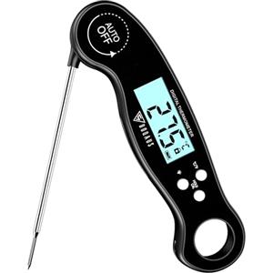 DOQAUS Termometro da Cucina Digitale, Termometro Cucina Lettura Istantanea 3s con Sonda Pieghevole, Retroilluminazione, IPX6 Impermeabile & Magnete, Termometro Carne per BBQ Latte Vino Acqua Alimenti