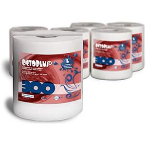 ZPAPER - 6 Monorotoli OCTOPLUS 1800 Strappi totali - Rotoli Bobine Asciugatutto 300 strappi Carta 100% Pura Cellulosa 2 Veli Bobina Asciugamano. Scatolati