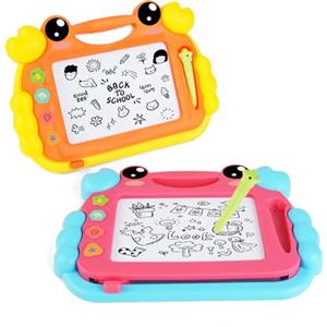 OFFCUP 2 Pezzi Lavagna Magnetica per Bambini 4 Colori Cancellabile Magnetica con 1 Penna Giochi Bambini 3 4 5 Anni Lavagnetta Magica Regalo per Bambine(Granchio)