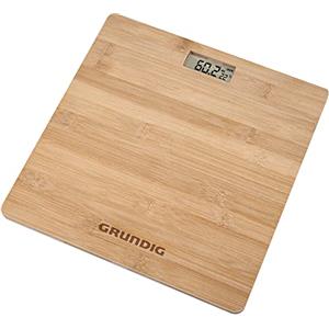 BAKAJI Bilancia Pesapersone da Bagno Digitale Salvaspazio in Bambù, Display LCD Luminoso, Capacità Massima 180 kg, Dimensioni Compatte, Slim, Colore Marrone, Peso Precisa con Piedini Antiscivolo