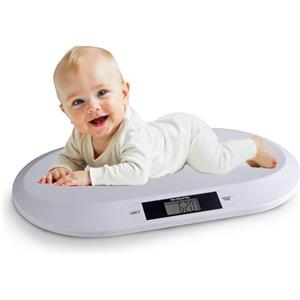 Innoliving INMD-039 Bilancia Baby Digitale ad Alta Precisione, Funzione Tara e Blocco Peso, Display LCD, Portata 20 kg, Design Ergonomico per Neonati e Bambini