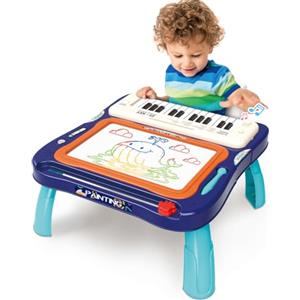 BAKAJI Lavagna Magnetica con Pianola per Bambini Giocattolo Creativo ed Educativo con Suoni, Piano Musicale con Lavagnetta per Sviluppare e Abilità, Idea Regalo Perfetta per Disegno, Musica, Creazione
