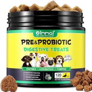 Yecuce Probiotici per cani, Probiotici per cani Enzimi digestivi, Salute dell'intestino, Prurito cutaneo, Allergie, Equilibrio dei lieviti, Sistema immunitario e Supporti per la salute generale