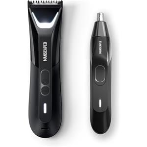 Manscaped Refining The Gentleman MANSCAPED® The Perfect Duo 5.0 contiene: il tagliacapelli elettrico Lawn Mower® 5.0 ULTRA per inguine e corpo, il tagliacapelli Weed Whacker® 2.0 per naso e orecchie