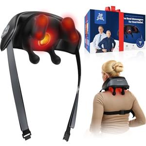 BOB AND BRAD iNeck Pro Massaggiatore Cervicale Shiatsu per Dolori con Massaggio 4D, Calore Lenitivo, Leggero & Senza Fili - Massaggiatore Collo Spalle Schiena, Regalo per Donne Uomini Mamma Papà
