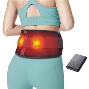 BESTEK Fascia Massaggio Lombare Riscaldante Cintura Riscaldante con 3 Livelli di Temperatura e Massaggio a Vibrazione-Termoforo Elettrico con Spegnimento Automatico per Schiena, Spalle e Addome