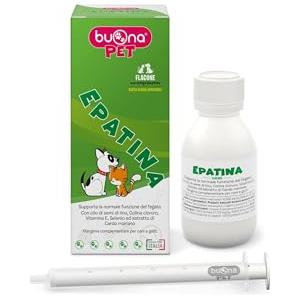 Buona Pet Epatina Flacone Buona Pet Cani e Gatti 60 g con Siringa, Supporta la funzione del fegato con Sylimarin phytosome®, Colina, Vitamina E, Selenio e Olio di semi di Lino, Olio di Pesce, fonte di EPA e DHA