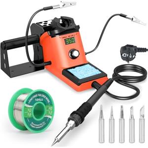 YIHUA 926LED III Kit Stazione Saldante con Mani di Supporto 10-in-1, Dispensatore di Stagno, Filo di Saldatura Senza Piombo, 5 Punte di Saldatura (EU Plug)