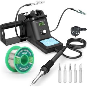 YIHUA 926LED III Kit Stazione Saldante con Mani di Supporto 10-in-1, Dispensatore di Stagno, Filo di Saldatura Senza Piombo, 5 Punte di Saldatura (EU Plug)