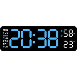 Generico Orologio Da Parete Digitale - ANNUNCIA LED, Orologio Da Telecomando | Orologio Da Parete Di Grandi Dimensioni Con Calendario Della Temperatura Della Data Per I Corridoi Di Casa Lounge Garage Studios V