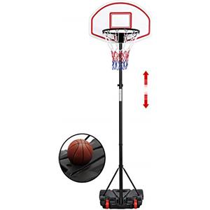 Yaheetech Canestro Basket Esterno Portatile Altezza Regolabile 196-251 cm Pallacanestro da Camera Interno Sportivo