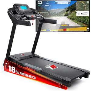 YM TAP180 PRO Tapis Roulant Elettrico Professionale 22 km/h, APP ZWIFT e KINOMAP, Peso Utente 150 kg, Inclinazione Automatica, Fascia Cardio + Tappeto + Ruote, Garanzia e Assistenza Italia, NEW 2025