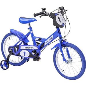 Baroni Toys Bicicletta Blu per Bambino con Rotelle Incluse, Bicicletta Sportiva da Bambini in Acciaio, Bici Bambino Bambina con Rotelline, Bicicletta per Bambini dai 4 a 7 anni Misura 16"
