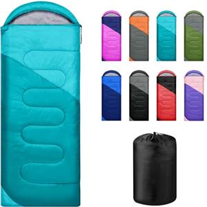 Yarmiene Sacco a pelo 4 stagioni - Adulti e bambini, ultraleggero per campeggio ed escursionismo, portatile, rettangolare, blu