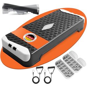 DH FitLife Stepper Fitness da Casa con Allenamento dell'Equilibrio | Pedana Step Regolabile 10/15 cm | Stepper Aerobico e Step Up Board | Piattaforma Step per Allenamento Fitness e Coordinazione