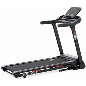 JK FITNESS [Tapis roulant pieghevole salvaspazio 22 km/h, inclinazione 20 livelli (12%)] treadmill pedana 53x152 cm, HRC con fascia cardio, doppia console LED, portata utente 140 kg, Zwift/Kinomap app