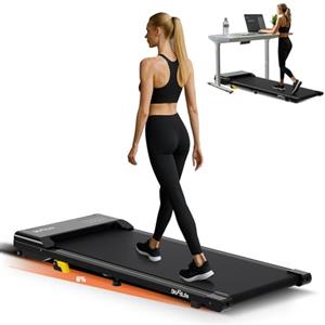 DH FitLife Walking Pad testato TÜV, 1 - 6 km/h, con pendenza del 6%, tapis roulant allungato per casa e ufficio, tapis roulant salvaspazio con controllo APP, silenzioso Treadmill per la casa