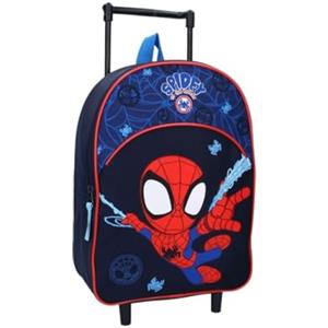 mybagstory - Zaino Trolley per Bambini Spidey Spiderman Marvel - Blu - Scuola - Guardaroba - Ragazzo - 33 cm - Spalline Regolabili - Ruote - Idea Regalo
