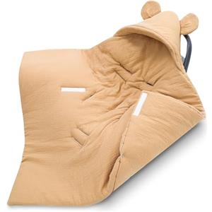 Totsy Baby Coperta Mussola sacco ovetto 90x90 cm - swaddle neonato 0-6 mesi o copertina per passeggino bebe per seggiolino auto bambino universale e lavabile Beige