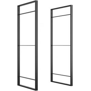 Avilia Kit 2 Telai per Scaffali a Muro - Strutture Verticali per Libreria Componibili con Accessori Inclusi, Ideali per Cucina, Salone, Bagno, in Acciaio Nero, 83x35cm