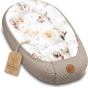 Totsy Baby Riduttore lettino neonato - 90x50 cm nido culla pod cocoonababy babynest antisoffoco per bambina e bambino baby nest per neonati Orso cachi