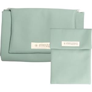 MIMUSELINA Set Fasciatoio Portatile Neonato e Porta Pannolini | Fasciatoio Impermeabile Pieghevole in Similpelle | Accessori Neonato per Viaggio e Passeggiate | Realizzato a Mano in Spagna